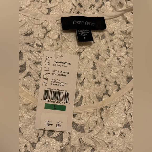 Karen Kane brand New Romantic  white Lace Tunic Top-size L - Picture 11 of 11